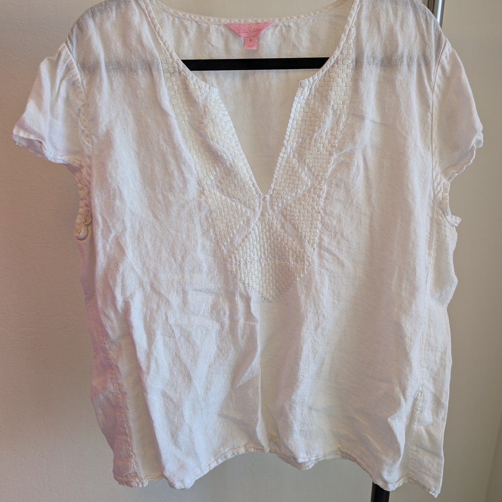Lilly Pulitzer EUC Breakers Row Tunic in Resort White XL